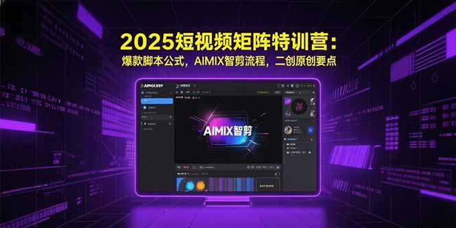 2025短视频矩阵特训营：爆款脚本公式，AIMIX智剪流程，二创原创要点-巴叔叔资源网