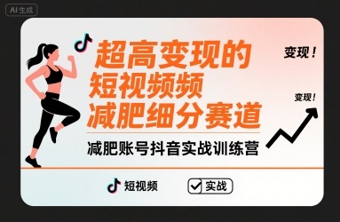 超高变现的短视频减肥细分赛道，减肥账号抖音实战训练营-巴叔叔资源网