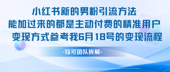 小红书全新男粉引流实操方法，日引流100多精准男粉-巴叔叔资源网