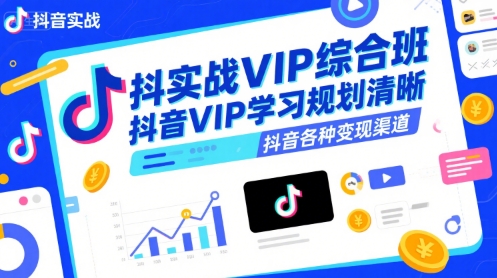 抖音实战VIP综合班，抖音VIP学习规划请晰抖音各种变现渠道-巴叔叔资源网