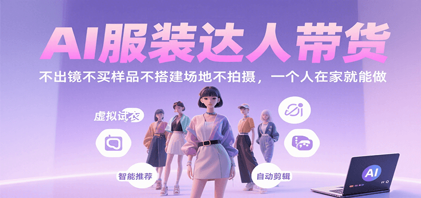 AI服装达人带货，不出镜不买样品不搭建场地不拍摄，一个人在家就能做-巴叔叔资源网