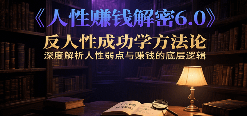 人性赚钱解密6.0，反人性成功学方法论，深度解析人性弱点与赚钱的底层逻辑-巴叔叔资源网