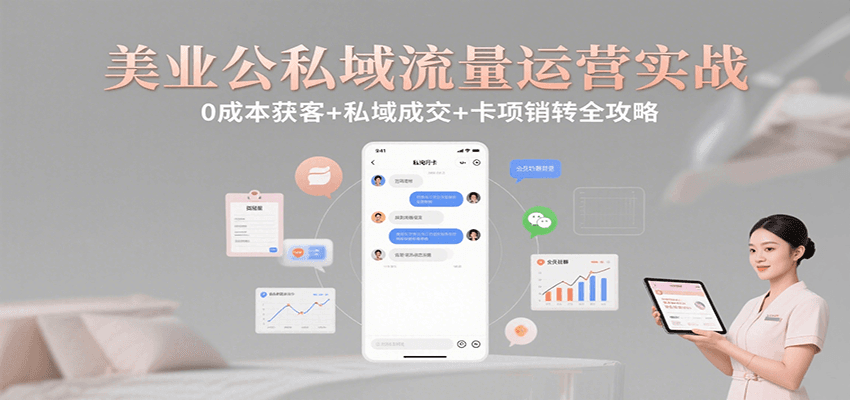 美业公私域流量运营实战：0成本获客+私域成交+卡项销转全攻略-巴叔叔资源网