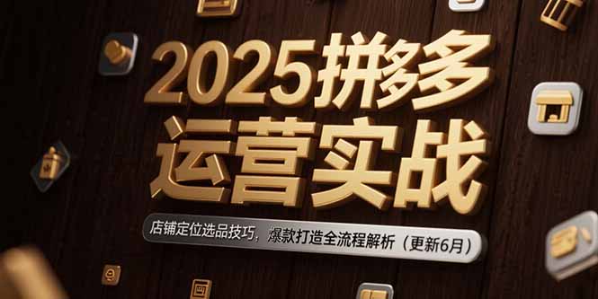 2025拼多多运营实战：店铺定位选品技巧，爆款打造全流程解析(更新6月-巴叔叔资源网
