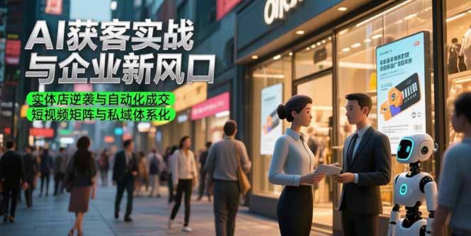 AI获客实战与企业新风口，实体店逆袭与自动化成交 短视频矩阵与私域体系化-巴叔叔资源网