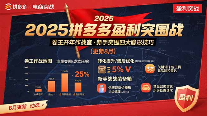 2025拼多多盈利突围战：卷王开年作战室，新手突围四大隐形技巧(更新8月-巴叔叔资源网