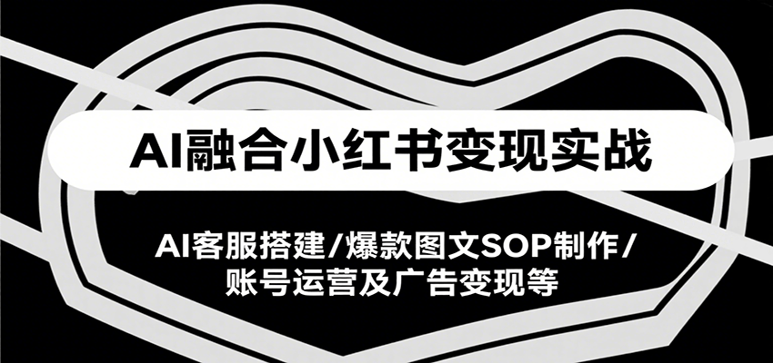 AI融合小红书变现实战课，AI客服搭建/爆款图文SOP制作/账号运营及广告变现等-巴叔叔资源网