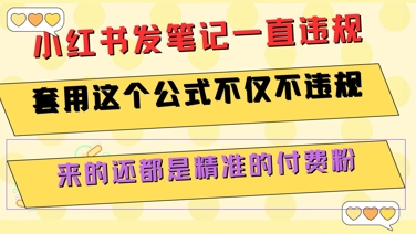 小红书发笔记一直违规，套用这个公式不仅不违规，来的还都是精准的付费粉-巴叔叔资源网