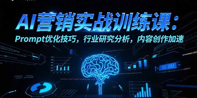 AI营销实战训练课：Prompt优化技巧，行业研究分析，内容创作加速-巴叔叔资源网