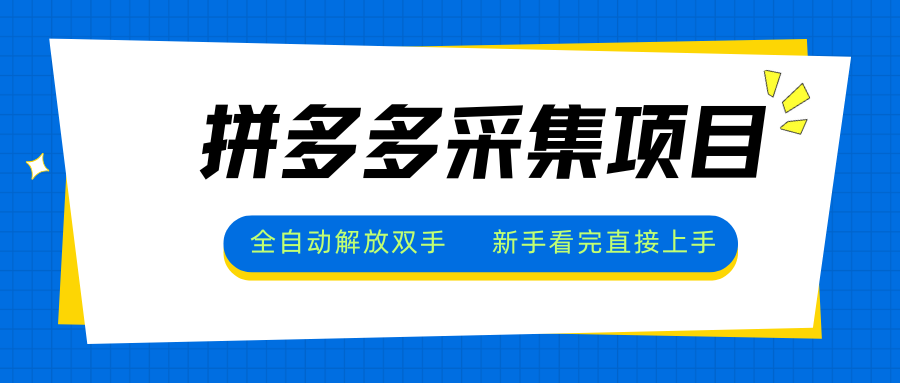 拼多多采集项目，全自动解放双手，单号日入30+-巴叔叔资源网