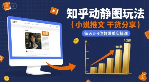 小说推文干货分享之知乎动静图玩法，每天3-4位数爆单实操课-巴叔叔资源网