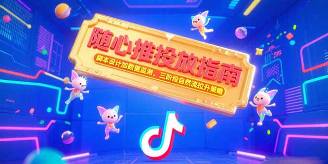 随心推投放指南，脚本设计加数据监测，三阶段自然流拉升策略-巴叔叔资源网