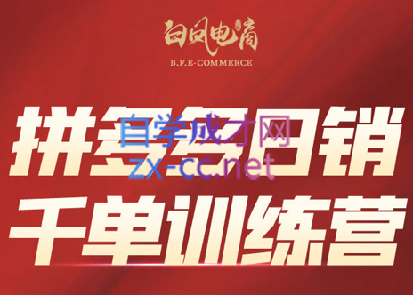 白凤电商·拼多多日销千单训练营(更新7月)-巴叔叔资源网