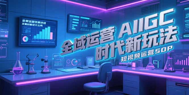 全域运营AIGC时代新玩法，文案封面设计公式，短视频运营SOP-巴叔叔资源网