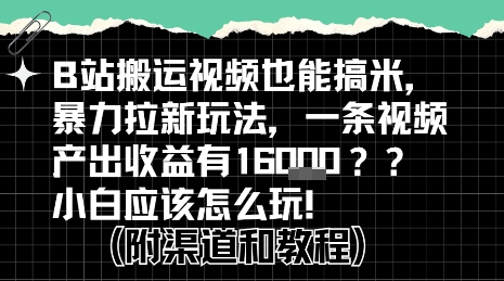 b站掘金计划？搬运视频也能挣拉新的收益，小白应该怎么玩！-巴叔叔资源网