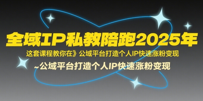全域IP私教陪跑2025年，这套课程教你在​公域平台打造个人IP快速涨粉变现-巴叔叔资源网