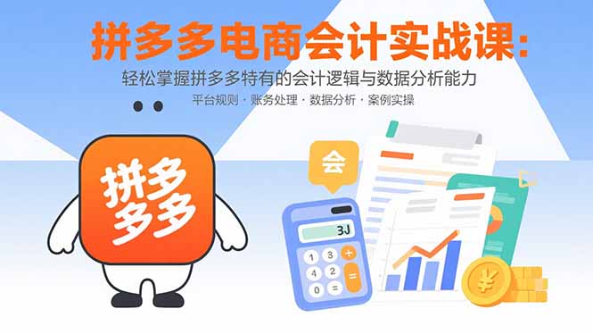 拼多多电商会计实战课：轻松掌握拼多多特有的会计逻辑与数据分析能力-巴叔叔资源网
