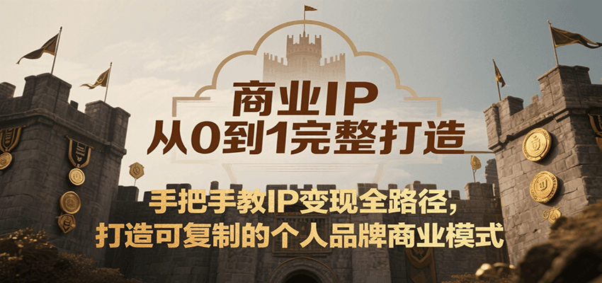 商业IP从0到1完整打造，手把手教IP变现全路径，打造可复制的个人品牌商业模式-巴叔叔资源网