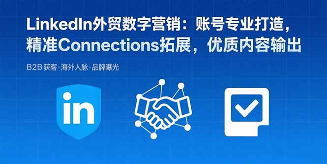LinkedIn外贸数字营销：账号专业打造，精准Connections拓展，优质内容输出-巴叔叔资源网