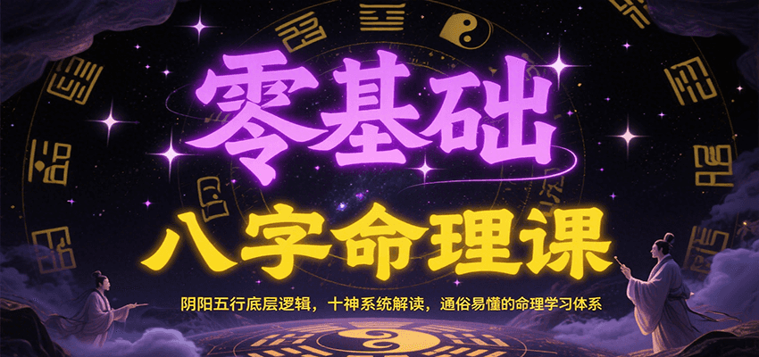 零基础八字命理课：阴阳五行底层逻辑，十神系统解读，通俗易懂的命理学习体系-巴叔叔资源网