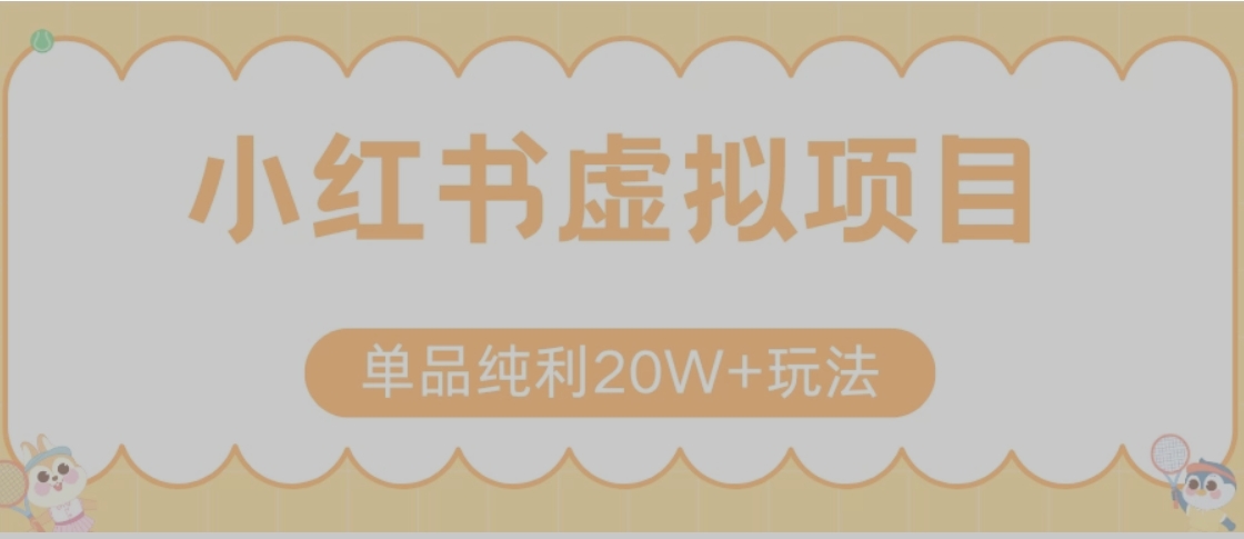 小红书卖虚拟产品，单品纯利20W+玩法分享（节系列课程）-巴叔叔资源网