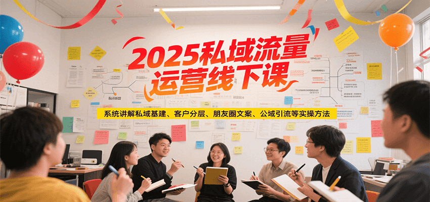 2025私域流量运营线下课，系统讲解私域基建/客户分层/朋友圈文案/公域引流等实操方法-巴叔叔资源网