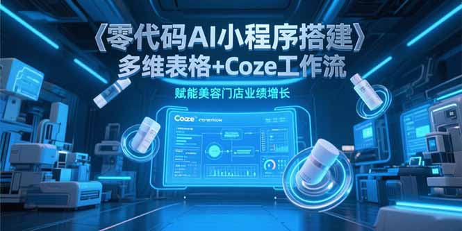 零代码AI小程序搭建，多维表格+Coze工作流，赋能美容门店业绩增长-巴叔叔资源网