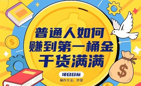 普通人如何賺到第一桶金，干货满满，操作方法及步骤-巴叔叔资源网