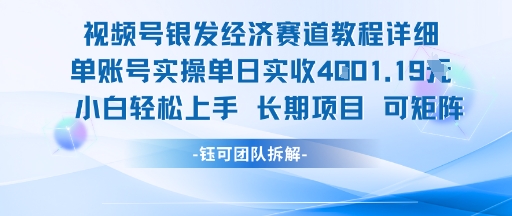 视频号银发经济赛道单账号实操单日实收1k+，小白轻松上手长期项目-巴叔叔资源网