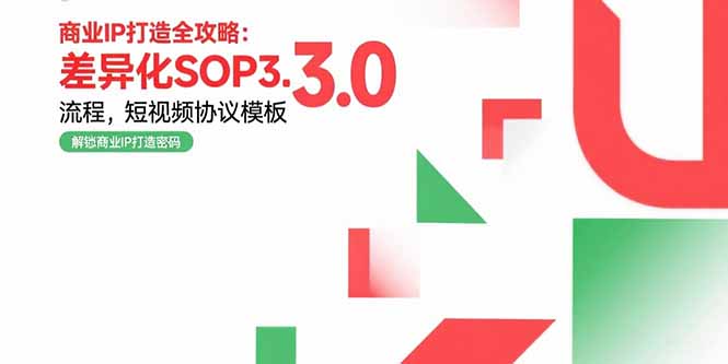 商业IP打造全攻略：差异化SOP3.0流程，短视频协议模板，婚恋项目实战案例-巴叔叔资源网