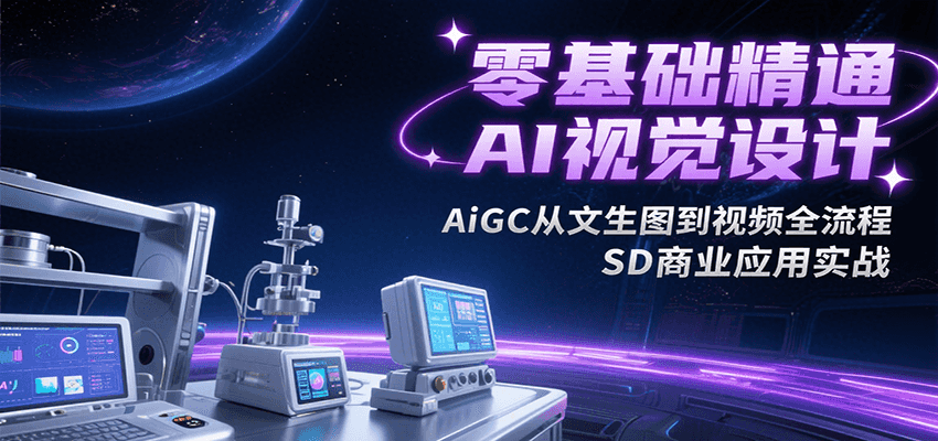 零基础精通AI视觉设计，AiGC从文生图到视频全流程，SD商业应用实战-巴叔叔资源网