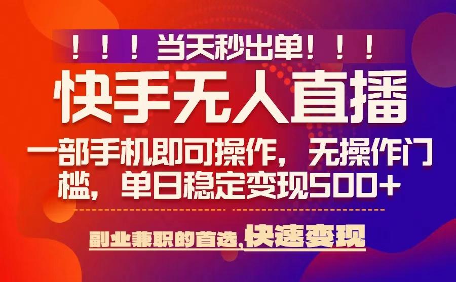 当天秒出单，无人直播最新技术，0风控，轻松日入5张+【揭秘】-巴叔叔资源网