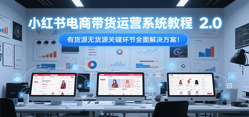 小红书电商带货运营系统教程2.0，有货源无货源关键环节全面解决方案！-巴叔叔资源网