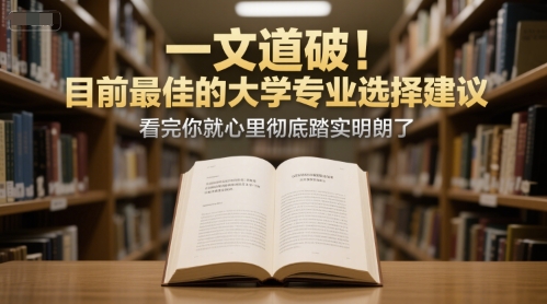 付费文章：一文道破！目前最佳的大学专业选择建议，看完你就心里彻底踏实明朗了-巴叔叔资源网