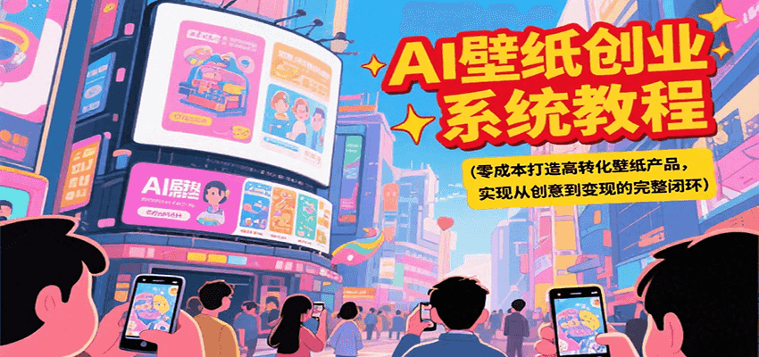 AI壁纸创业系统教程，零成本打造高转化壁纸产品，实现从创意到变现的完整闭环-巴叔叔资源网