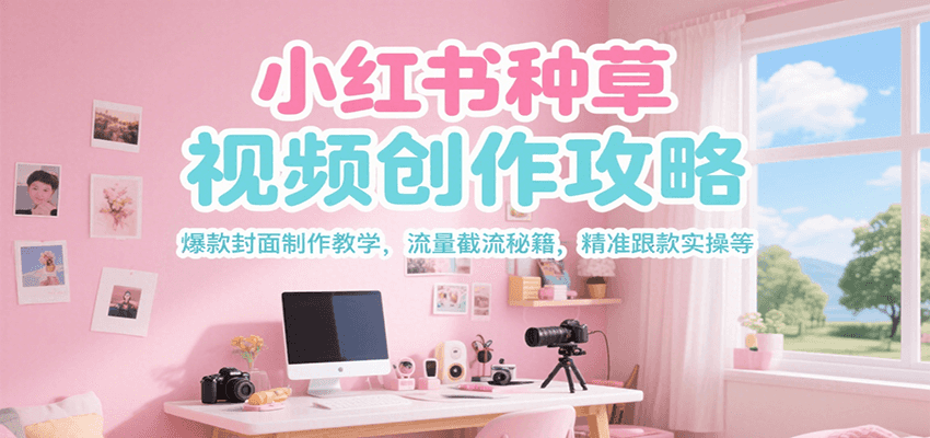 小红书种草视频创作攻略，爆款封面制作教学 ，流量截流秘籍 ，精准跟款实操等-巴叔叔资源网