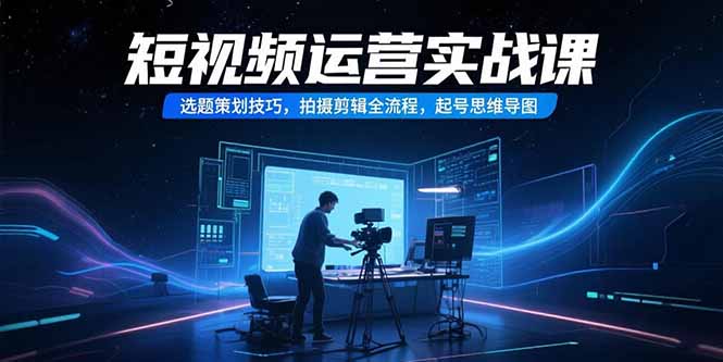 短视频运营实战课，选题策划技巧，拍摄剪辑全流程，起号思维导图-巴叔叔资源网