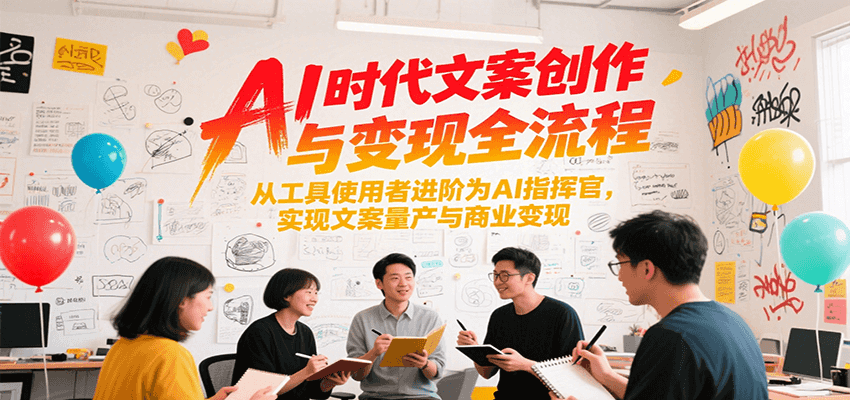 AI时代文案创作与变现全流程，从工具使用者进阶为AI指挥官，实现文案量产与商业变现-巴叔叔资源网