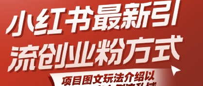 小红书最新引流创业粉方式，项目图文玩法介绍以及如何安全倒流私域-巴叔叔资源网