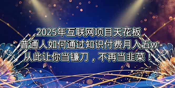 2025年互联网项目天花板，普通人如何通过卖项目实现逆风翻盘，月入5W＋！-巴叔叔资源网