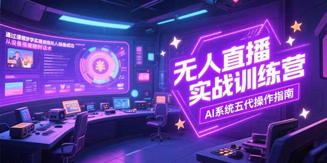 无人直播实操训练营，从设备搭建到话术，AI系统五代操作指南(7月更新-巴叔叔资源网