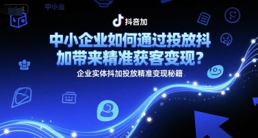 中小企业如何通过投放抖加带来精准获客变现？企业实体抖加投放精准变现秘籍-巴叔叔资源网
