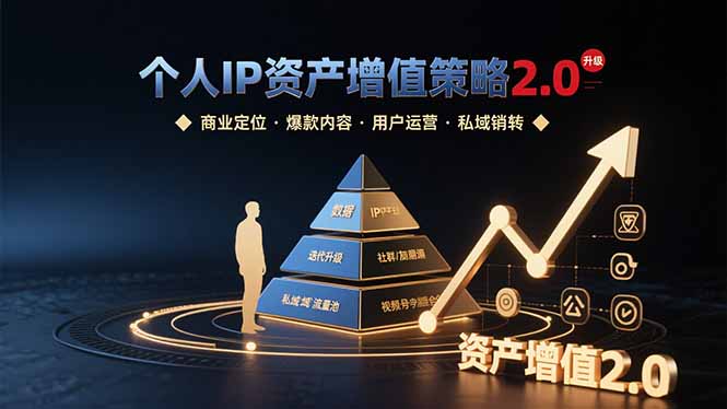 个人IP资产增值策略2.0 拆解商业定位/爆款内容/用户运营/私域销转四大模块-巴叔叔资源网