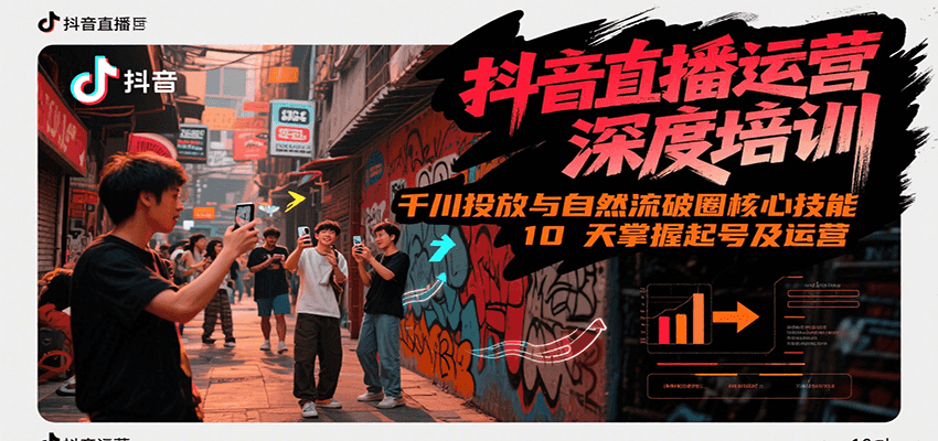 抖音直播运营深度培训，千川投放与自然流核心技能，10天掌握起号及运营(6-7月新课)-巴叔叔资源网